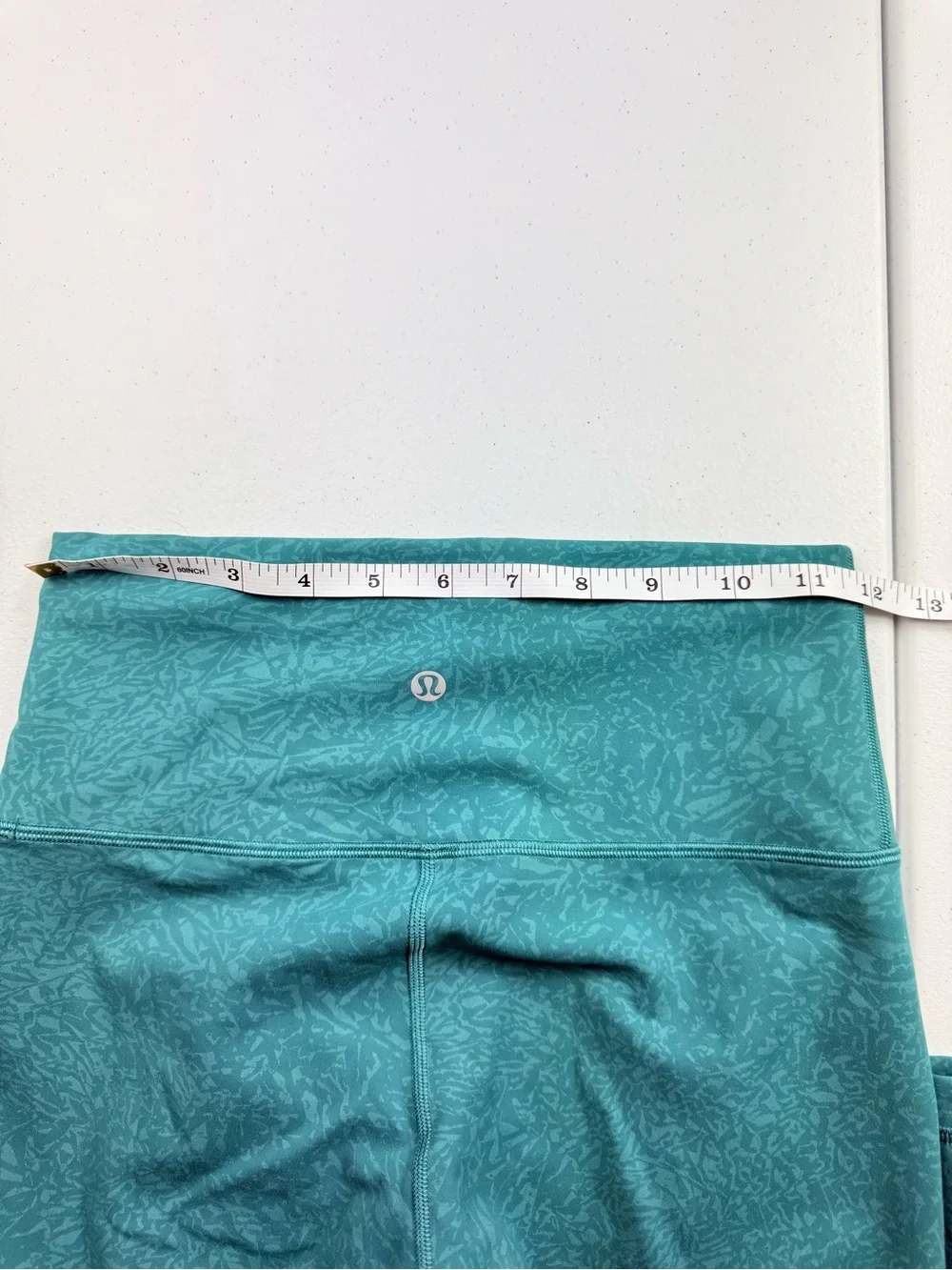 lululemon athletica teal patterned high-rise leggings